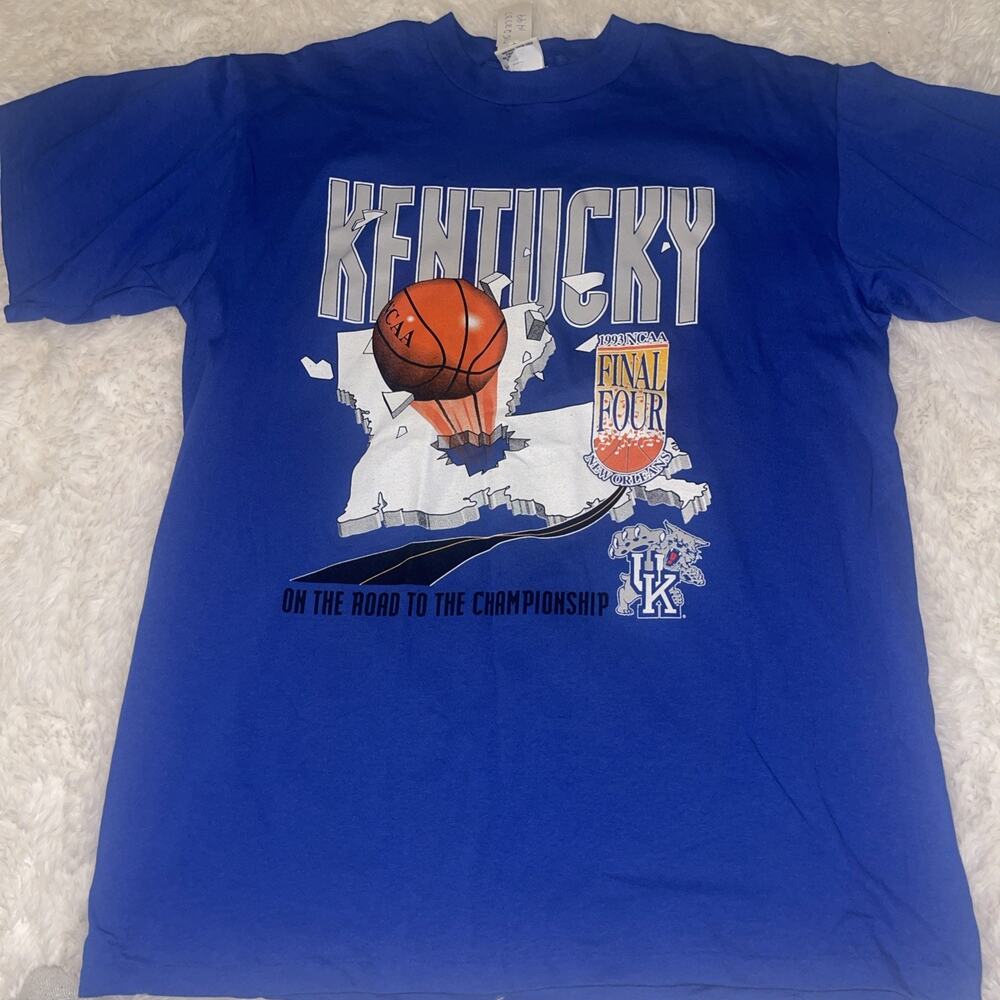 Vintage 1993 NCAA Final Four Kentucky Wildcats T-Shirt – Nutmeg Mills – Size XL